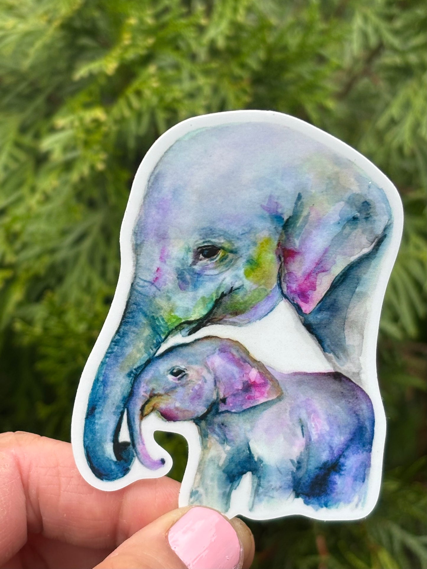 Elephant mama & baby stickler