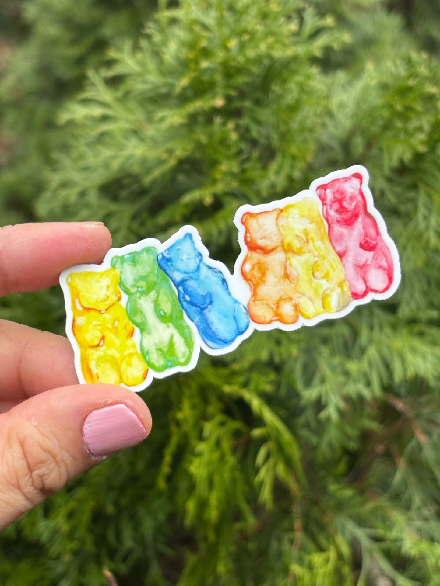 Gummy bear party stickers