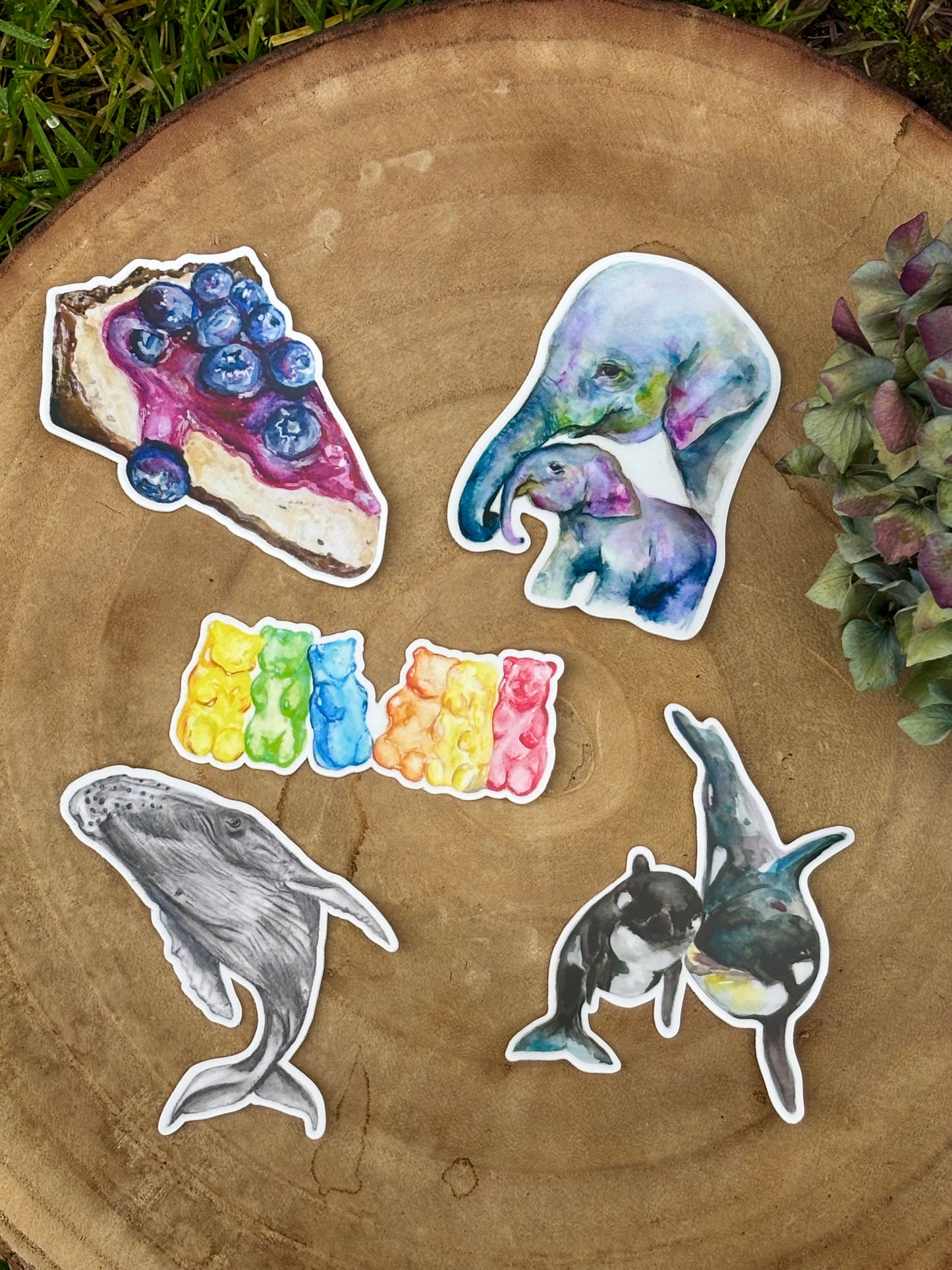 Gummy bear party stickers