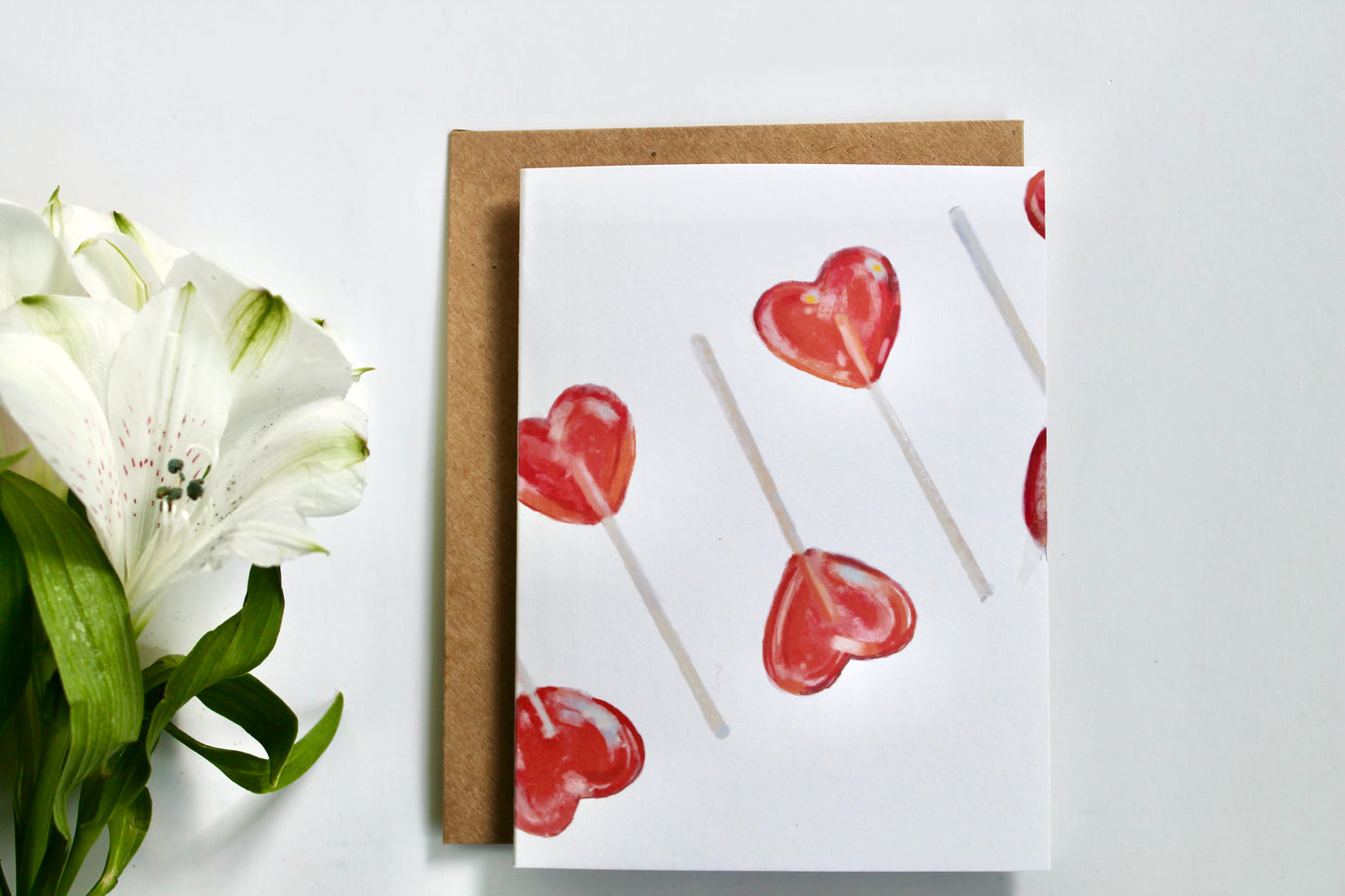 Heart Shaped Lollipops - Blank Greeting Cards - Valentines Birthday Anniversary