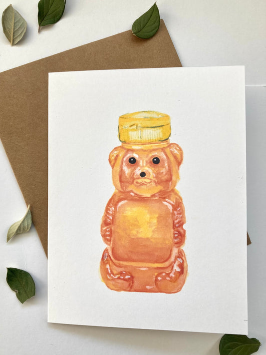 Honey Bear Bottle - Blank Greeting Card